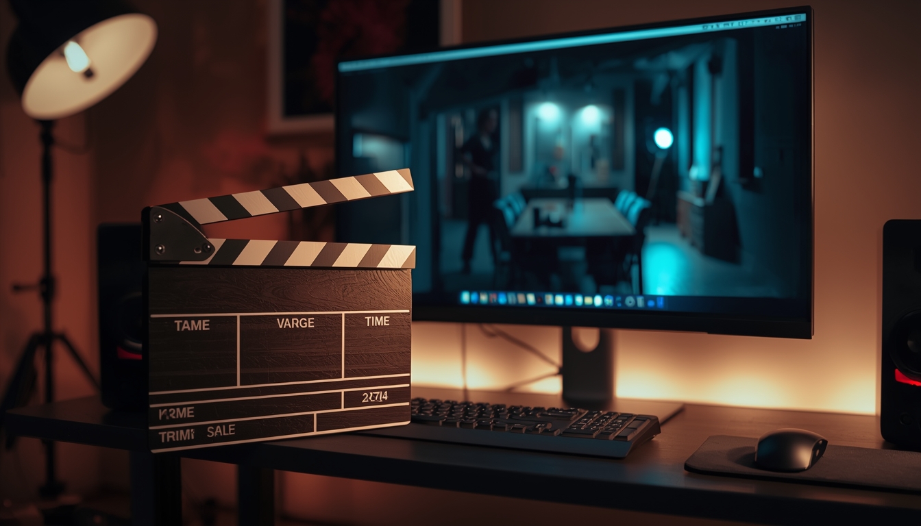 film set cinema dramatic lighting clapper